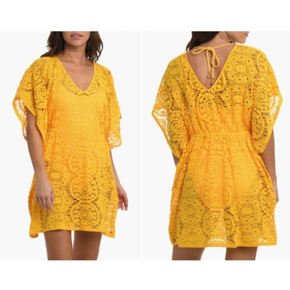Sunshine 79 Swimsuit Cover Up Crochet Caftan NWT - Picture 1 of 3